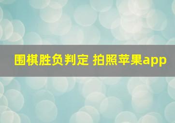 围棋胜负判定 拍照苹果app